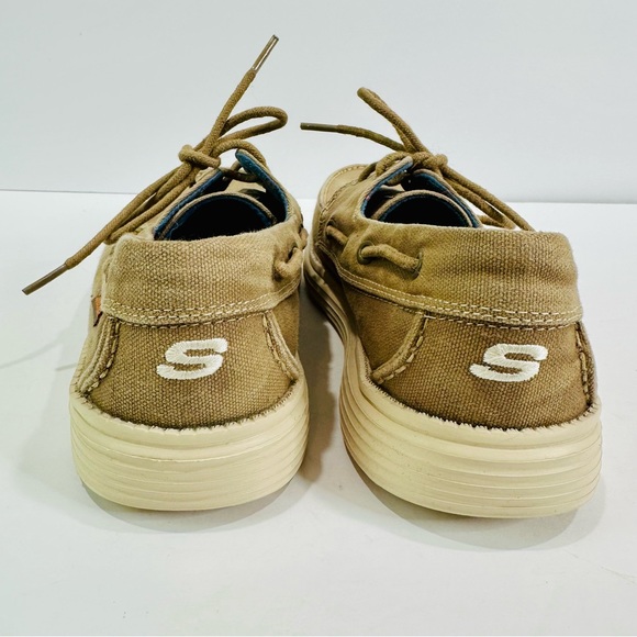๐ฉท SKETCHERS RELAXED FUT AIR-COOLED MEMORY FOAM TAN CANVAS DECK BOAT SHOE SIZE 8 - Picture 6 of 13